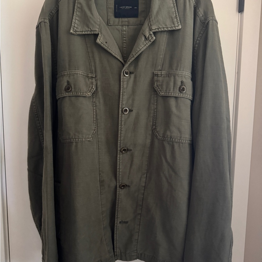 Lucky Brand Men’s Field Jacket XXL – Olive Green Utility Military Style